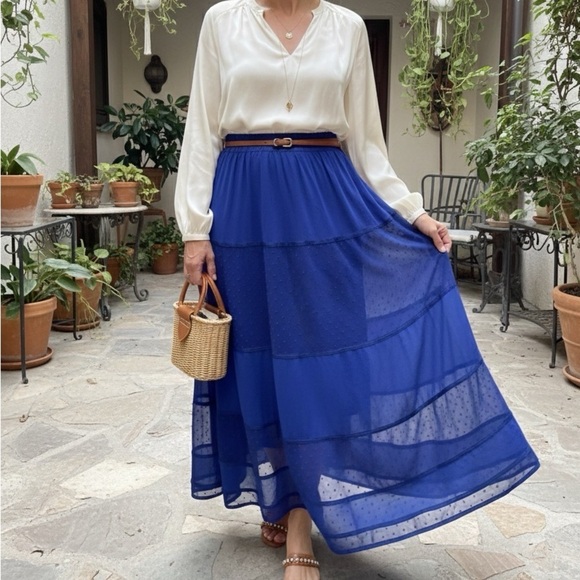Dress the Population Dresses & Skirts - Dress the Population Royal Blue Maxi Skirt